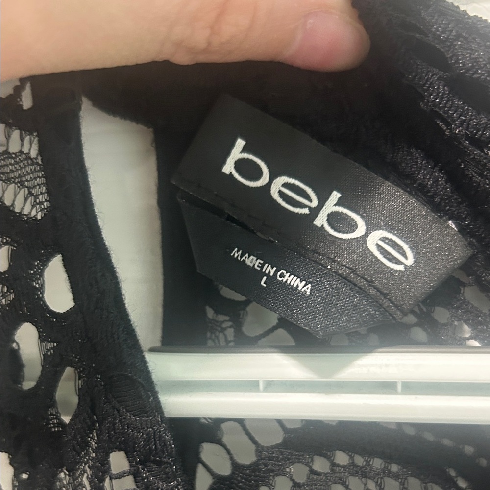 Bebe Black Lace Sexy Jumpsuit A2 - Picture 4 of 6